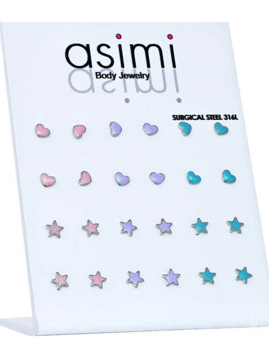 Asimi Body Piercing Хипоалергенни Studs Детски Обици от Inox
