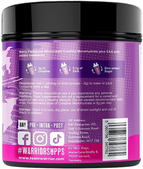 Warrior Creatine + Eaa Μονοϋδρική Κρεατίνη Mixed Berry 270gr