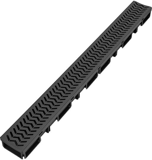 Vevor Channel with 62mm Outlet and Size 100.5x10.3cm Black 6 Pieces