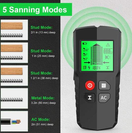 SPV SPV-T949-FCJFC Digital Wall Wire Detector for Metal, Wood & Pipes