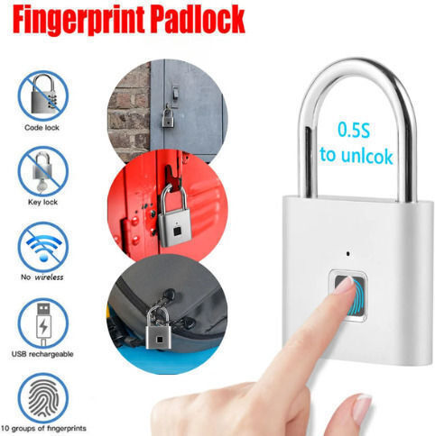SPV Padlock Brass With Fingerprint Black