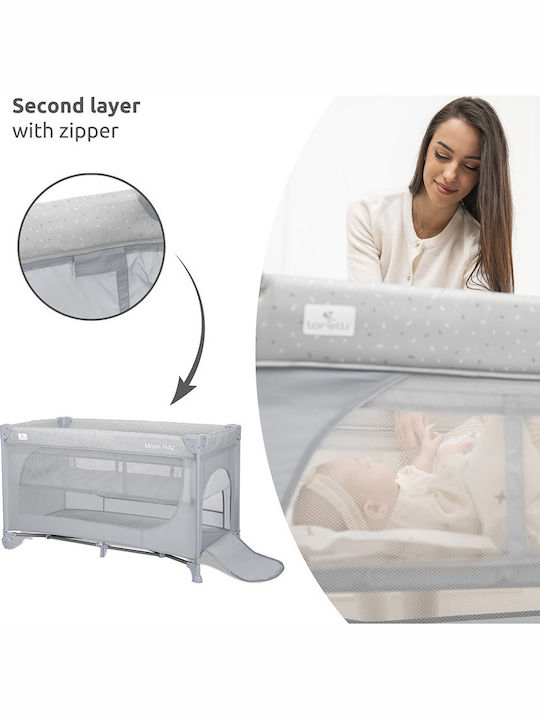 Lorelli Moon Hug One Touch Laufstall 2 Ebenen Mit Matratze Rosa