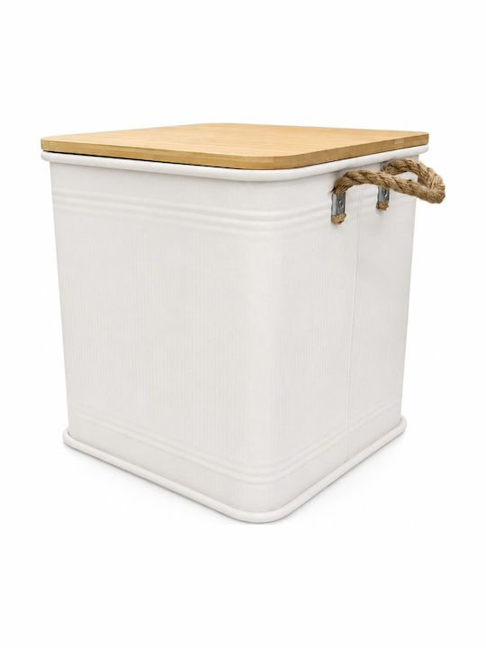 Metallisches Aufbewahrungsbox mit Deckel Beiges 36x36x39,5cm