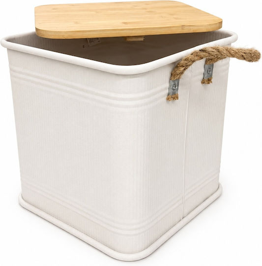 Metallisches Aufbewahrungsbox mit Deckel Beiges 36x36x39,5cm