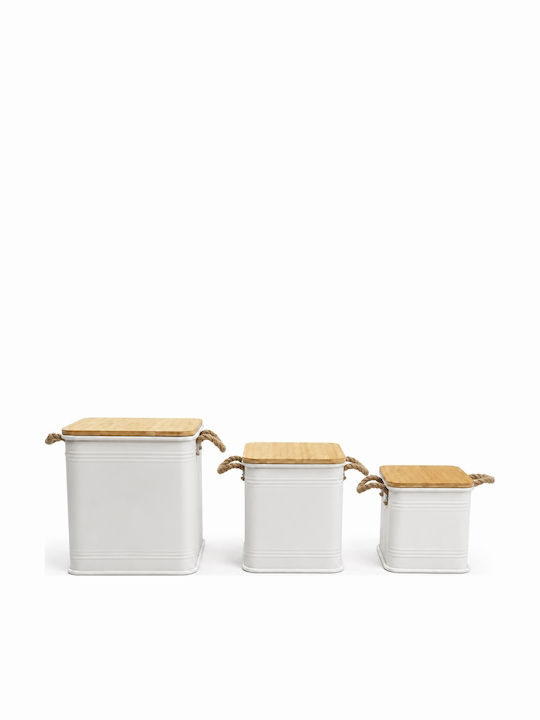 Metallisches Aufbewahrungsbox mit Deckel Beiges 36x36x39,5cm