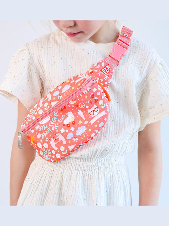A Little Lovely Company Kids Bum Bag Pink 23x13x5cm