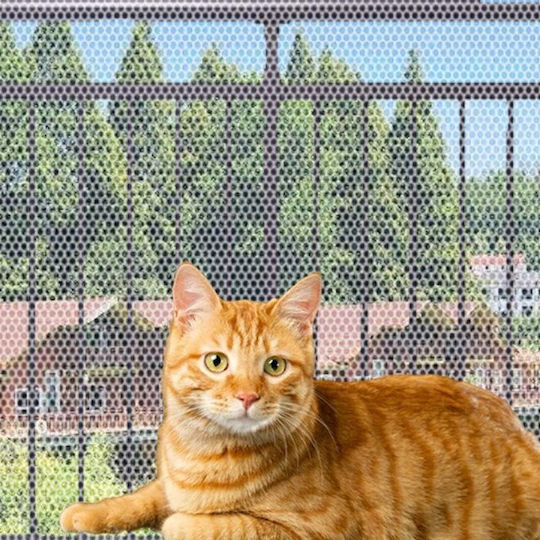Plasă de Protecție pentru Pisici din Țesătură Albă 300 x 78 cm