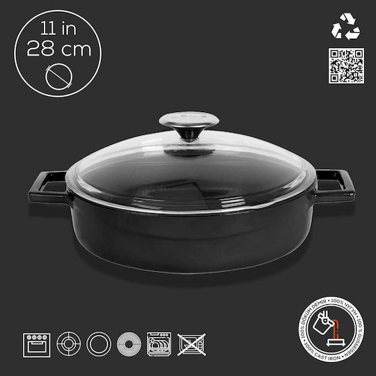 Lava Shallow Cast Iron Pot 3.5L / 28cm