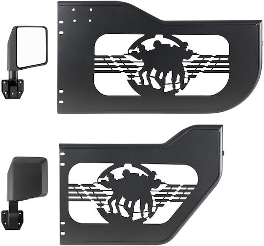 Vevor Σωληνωτές Ημιπόρτες Jeep 4 Θυρών Wrangler Jl 2018-2026 & Gladiator Jt 2020-2026 Σχέδιο Soldier Εμπρός Πίσω Dot Καθρέφτες Λαστιχένια Προστατευτικά Jpc4mcxsbta2gj12u001v0
