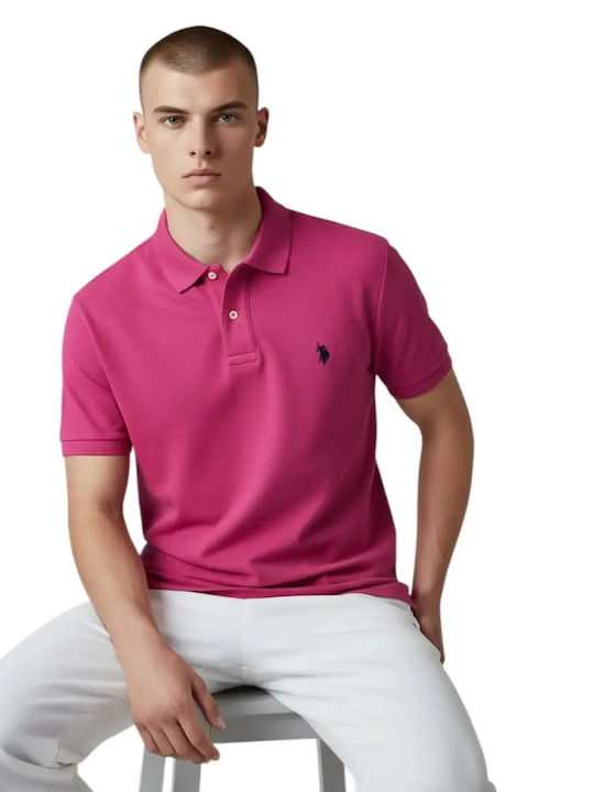 U.S. Polo Assn Αθληliche Herrenbluse Kurzarm Fuchsie
