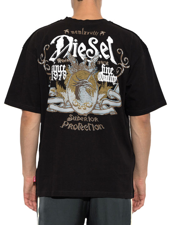 Diesel T-Shirt Braun- Schwarz- Silbergrau Diesel Diesel T-Shirt Braun- Schwarz- Silbergrau Diesel