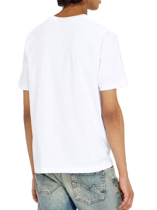 Diesel Kurzarm T-Shirt Rot- Weiß