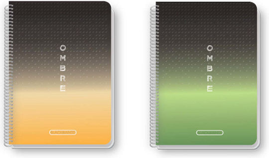 Black & White Spiral Ruled B5 Notebook 2 Subjects Ombre (Miscellaneous Designs)