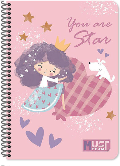 Must Team Spiral School Notebook Ruled B5 30 Paper Sheets 2 Subjects (Various Designs)