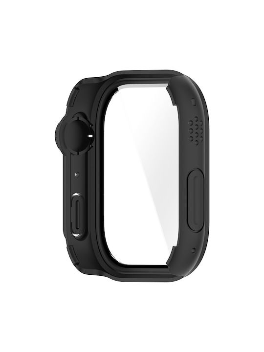 Plastic Case with Tempered Glass in Black Colour for Xiaomi Redmi Watch 6