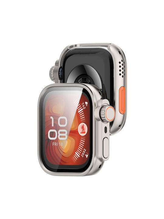 Plastic Case with Tempered Glass in Beige Colour for Huawei Watch Fit 5 Pro