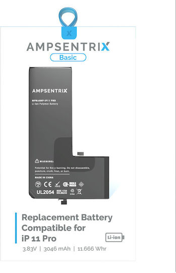 Replacement Battery Iphone 11 Pro Ampsentrix Basic