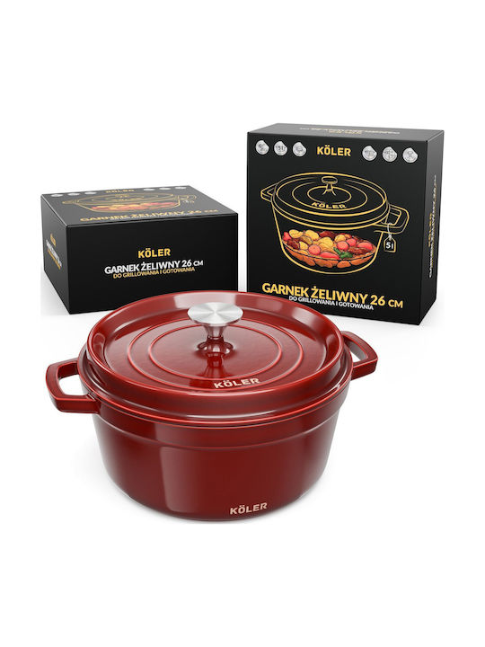 Koler Кръгла Чугунена Гастра 26cm 5lt