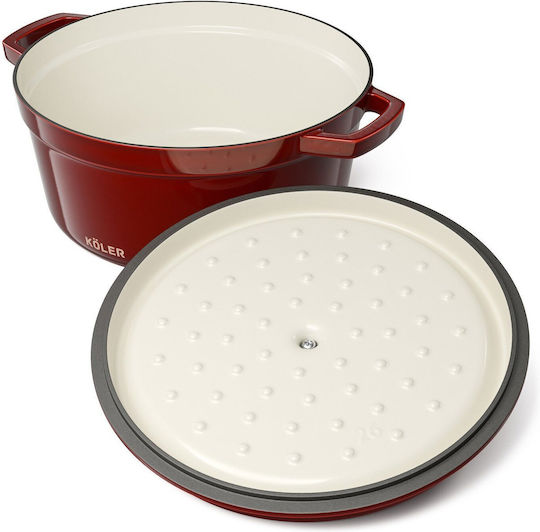 Koler Round Cast Iron Dutch Oven 26cm 5lt