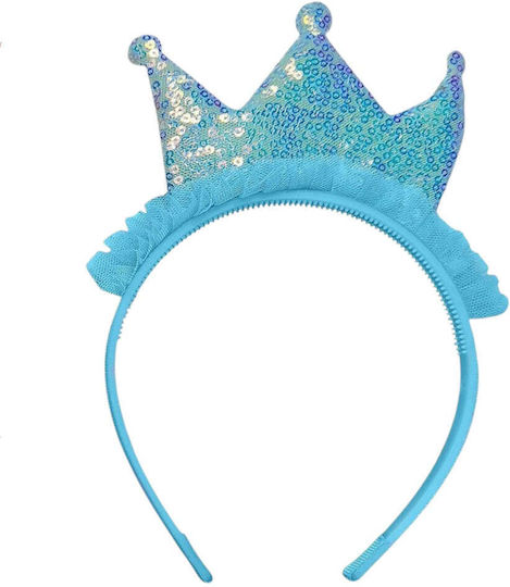 Karnevalsaccessoires Stirnband Hellblaue mit Pailletten