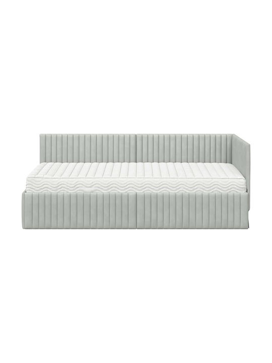 Einzelbett Offen Grau mit Lattenrost & Matratze 94x190cm