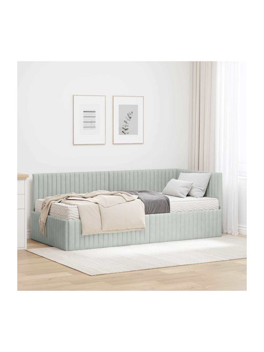 Einzelbett Offen Grau mit Lattenrost & Matratze 94x190cm