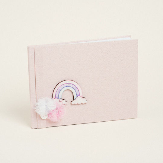 Beauty Home Baptism Guest Book Rainbow Canvas Side