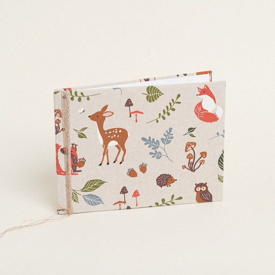 Beauty Home Baptism Guest Book Forest Wooden Animals Side