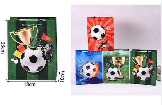 Papier Geschenkverpackung mit Fußball Thema 3x3x18cm