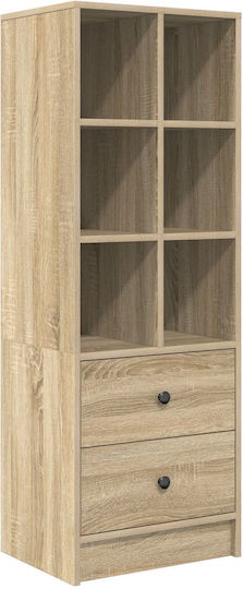 Wall Mounted Living Room Cabinet Made of Solid Oak Wood 45.5x34x127cm
