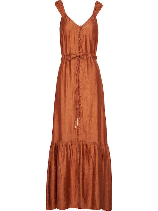 Summer Maxi Shirt Dress Orange