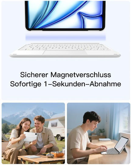 Inateck Ace Touch Keyboard Case Ipad 11"/10 9" Qwertz Rgb White