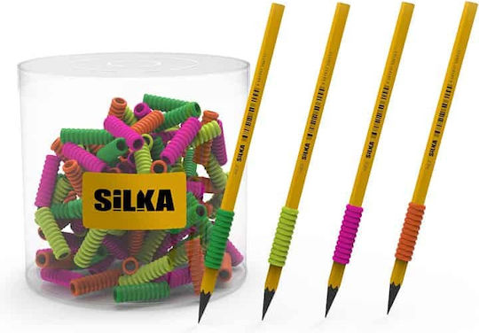 Rubber Handle Pencil Spiral Silka Neon