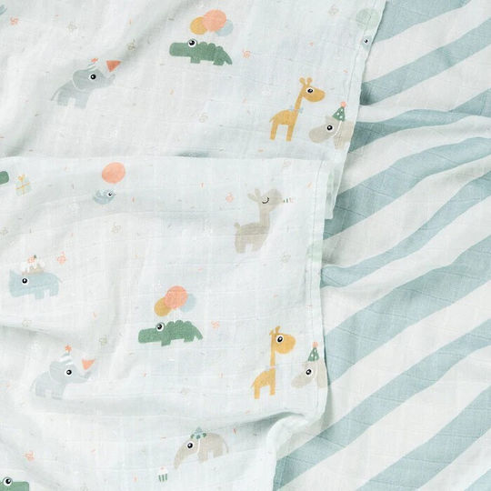 Done by Deer Muslin Baby Burp Cloths Blue 65x65cm 2 Pieces