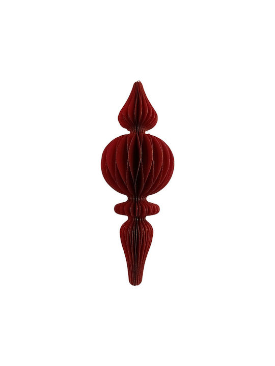 Christmas Paper Ornament 3D Tree Top 30x5.5cm Red