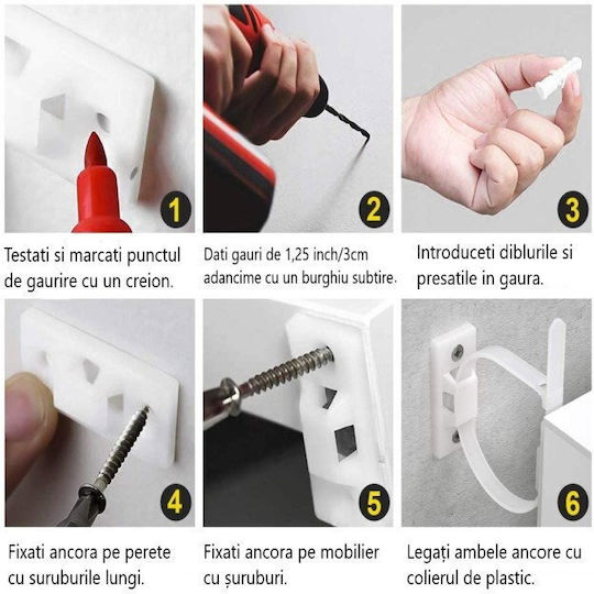 Plastic TV Protector in White Colour 14x20.2x2cm 2 Pieces