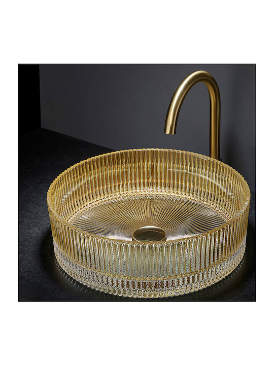 GSI Glass Vessel Bathroom Sink 40x40x12cm Gold
