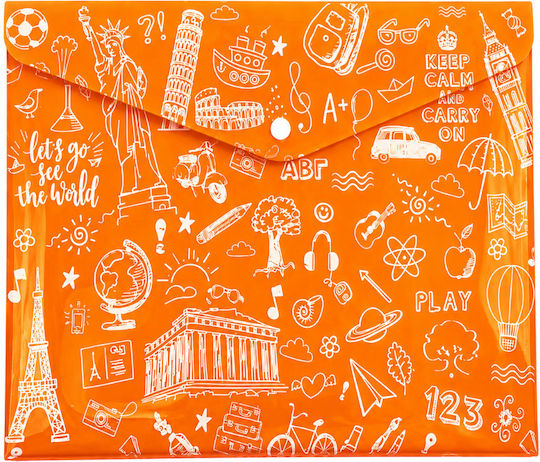Typotrust Папка с Бутон Doodle A4 33x24см Фуксия