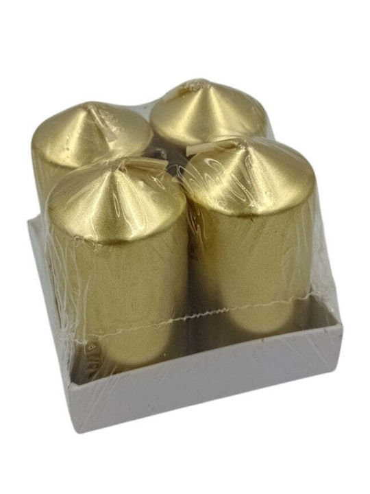Коледна Свещ Червена 8x3.8см 4 Бройки