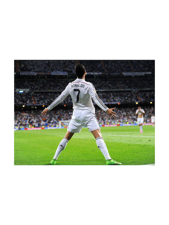 Poster Cristiano Ronaldo Sc103 40cm X 50cm Κορνίζα Καφέ Ξύλου