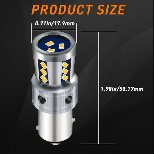 VenCore Лампи Камиона P21W Canbus LED Orange 8-48V 9W 1бр