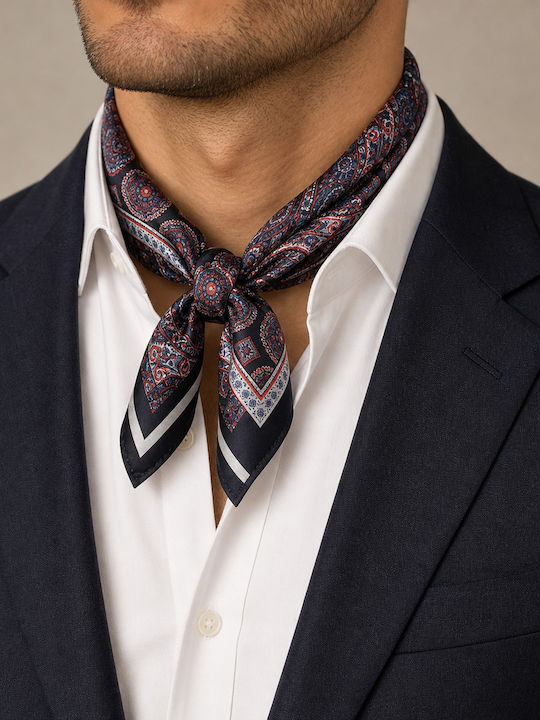 Men's Silky Black Handkerchief