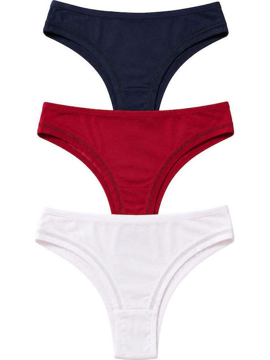 Chiloți Pentru Femei Brazilia 3Pack Multicolori