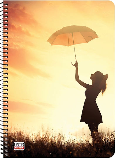 Typotrust Spiral Notebooks Ruled A4 120 Sheets 4 Subjects Illustration 8pcs (Μiscellaneous Designs/Colors)