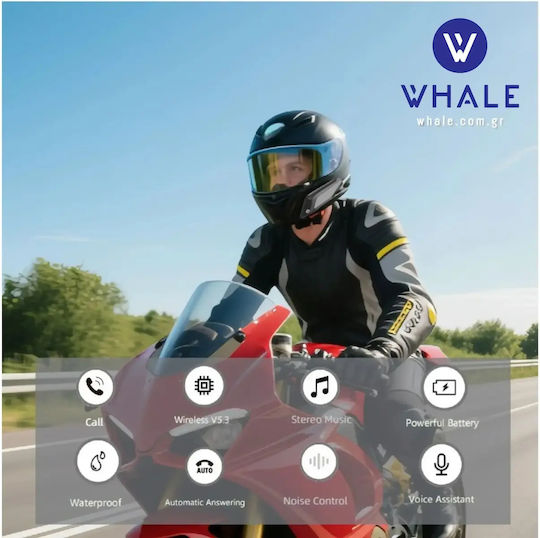 Whale 1 Pro Bluetooth Мотористическа Каска Full Face Мек Микрофон