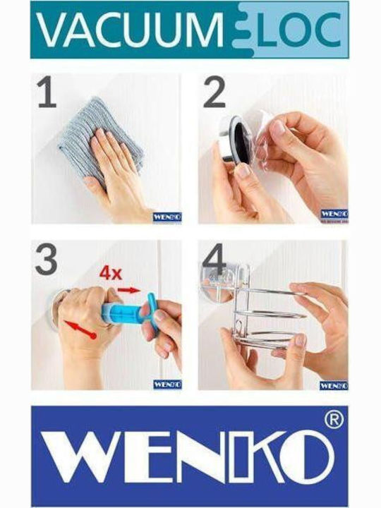 Wenko Wall Mounted Bathroom Shelf Metallic 38x17x26cm Silver