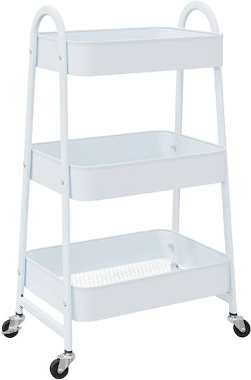 vidaXL Ραφιέρα Μπανιέρας Μεταλλική 42x41.5x77cm Λευκή