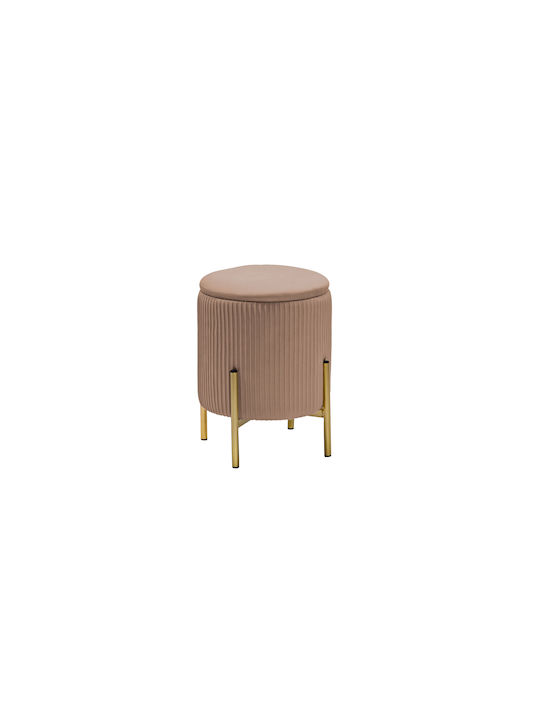 Hocker Für Das Wohnzimmer Klappbar Mit Stauraum Beziehen Mit Stoff Capuccino 30x30x42cm