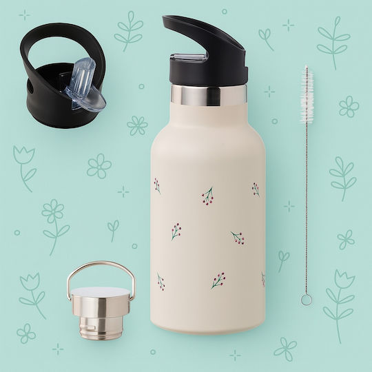 Kids Water Bottle Thermos Silicone With Straw Coffee 350ml
