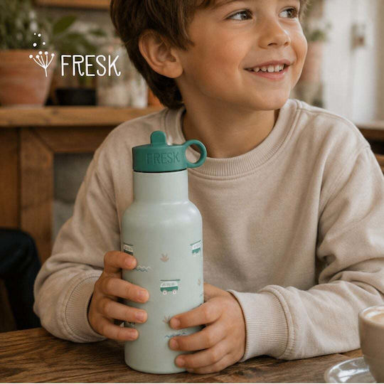 Kids Water Bottle Thermos Silicone with Straw Coffee 350ml